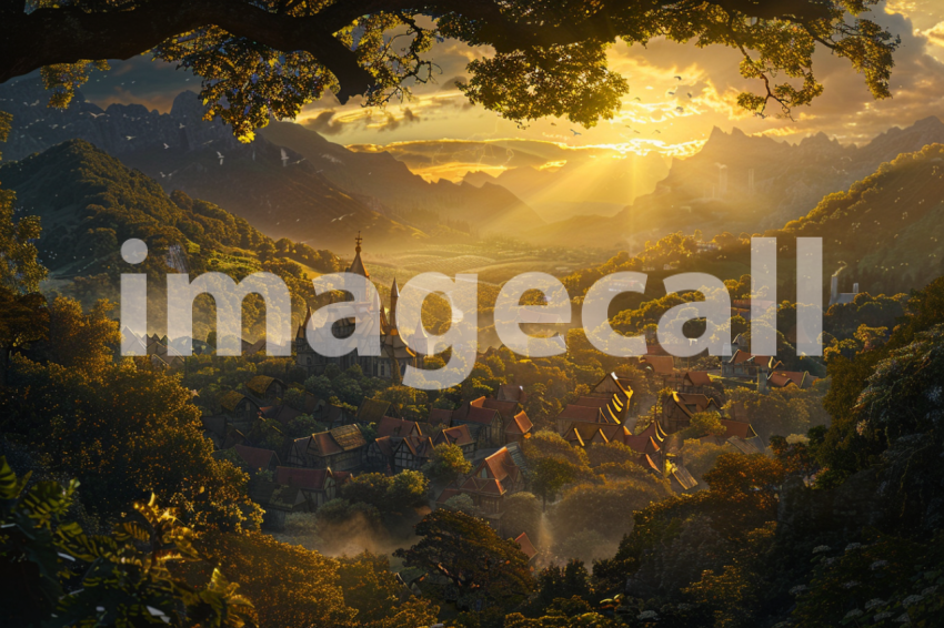 Cspreeti A village enveloped in the golden light of dawn wher de68371c 52bf 40ae a643 24d3de2c4f75 0