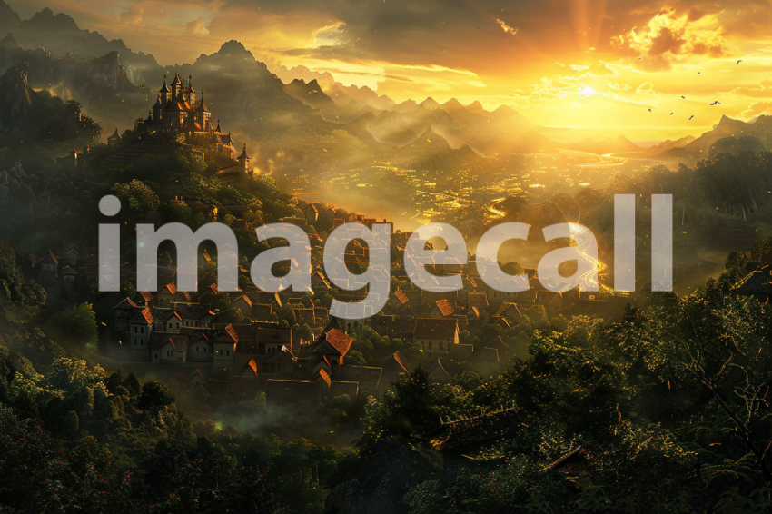 Cspreeti A village enveloped in the golden light of dawn wher de68371c 52bf 40ae a643 24d3de2c4f75 3