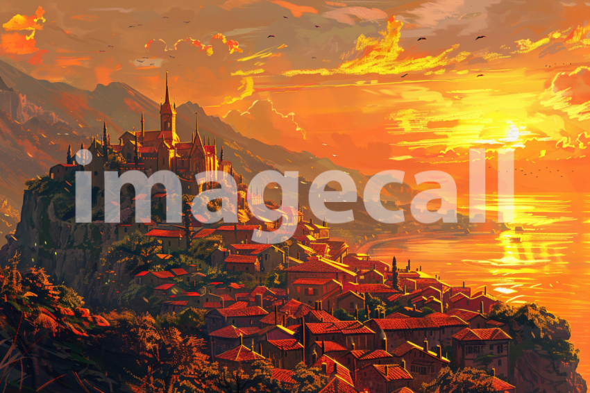 Cspreeti A village enveloped in the warm glow of the setting  909606c9 f928 44e3 8473 82b9b8046b2c 1