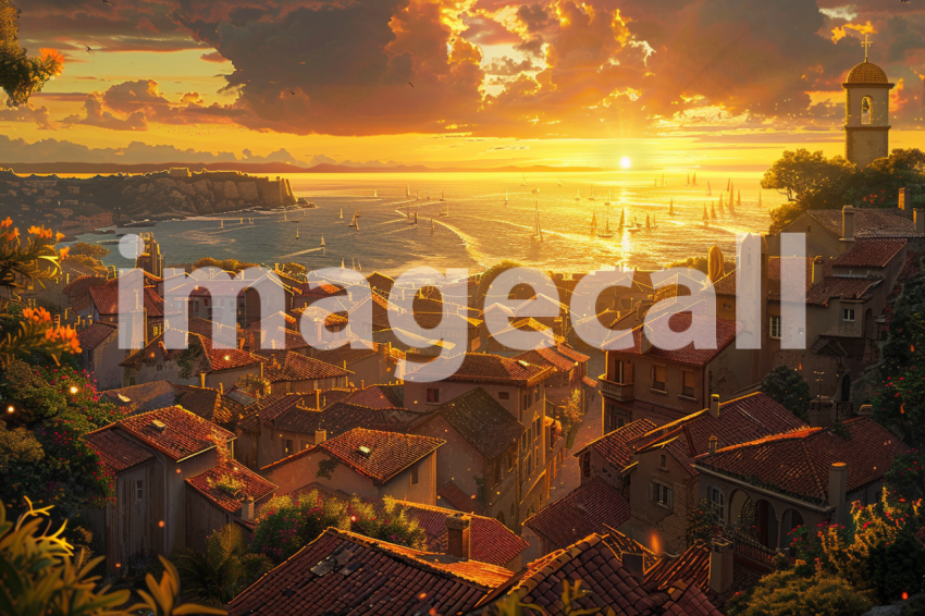 Cspreeti A village enveloped in the warm glow of the setting  909606c9 f928 44e3 8473 82b9b8046b2c 0