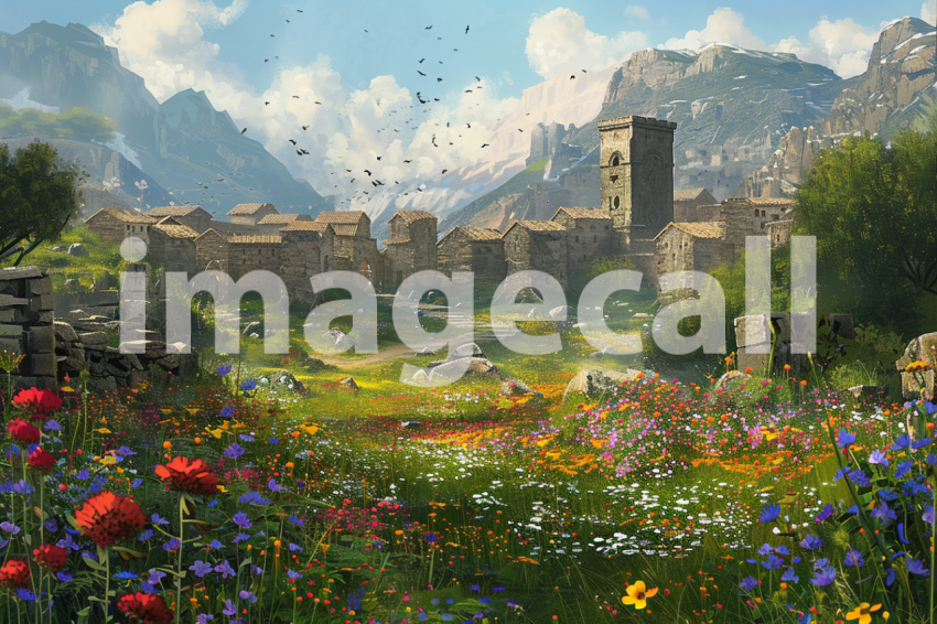 Cspreeti A village surrounded by rolling hills dotted with wi 5211fae4 e304 4313 8e9b 77fc04ca1dda 0