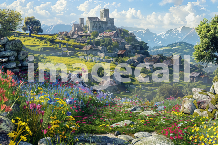 Cspreeti A village surrounded by rolling hills dotted with wi 5211fae4 e304 4313 8e9b 77fc04ca1dda 2