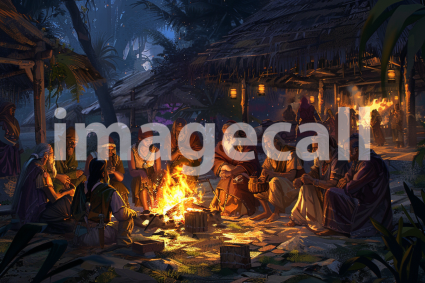 Cspreeti Elderly villagers gather around a crackling fire in  3ebe2a02 163d 426e 8418 b53a3f1ae2c3 0