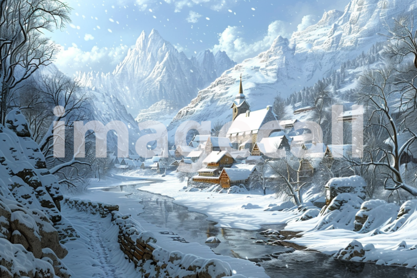 Cspreeti The villages frozen river winds its way through the  e97e240d cd4e 42a5 8b5c 0dbdf5b21a35 0