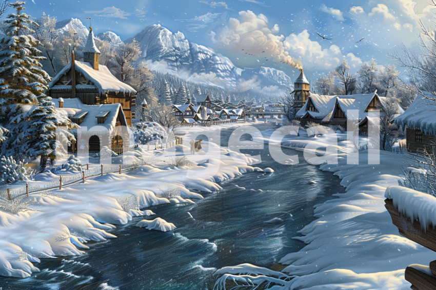 Cspreeti The villages frozen river winds its way through the  e97e240d cd4e 42a5 8b5c 0dbdf5b21a35 2