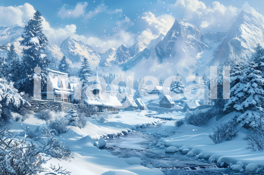 Cspreeti The villages frozen river winds its way through the  e97e240d cd4e 42a5 8b5c 0dbdf5b21a35 1