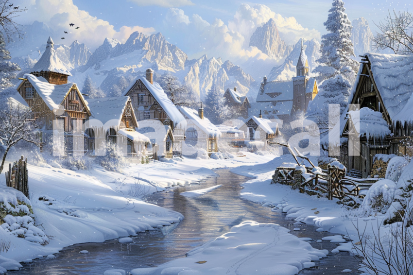 Cspreeti The villages frozen river winds its way through the  e97e240d cd4e 42a5 8b5c 0dbdf5b21a35 3