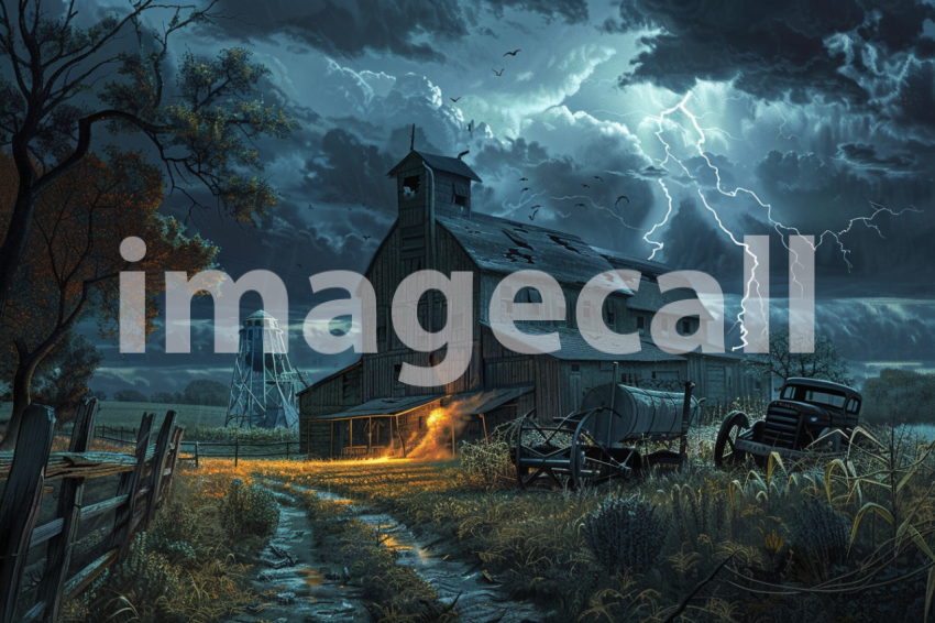 Cspreeti A haunted farm engulfed in a perpetual storm lightni 177e250f 13b6 44c5 aa8c a0dd4c41e127 0