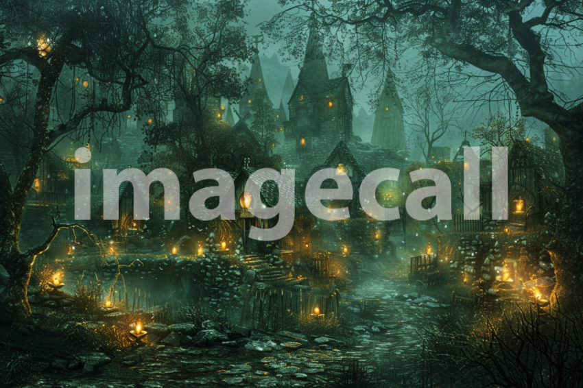 Cspreeti A haunted village bathed in the eerie glow of will o bfa31c1c 8918 4aa5 8ea6 d56195da73f9 3