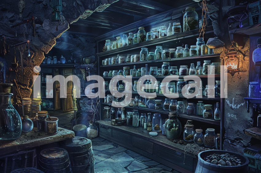 Cspreeti Haunted village apothecary its shelves lined with ja e62a1813 d4fe 4014 8361 cbe36bc54c96 0