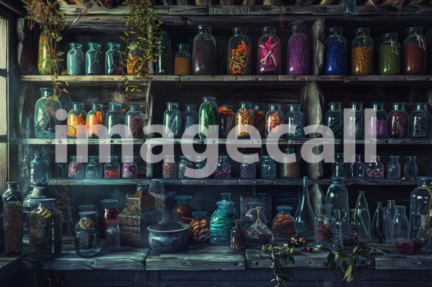Cspreeti Haunted village apothecary its shelves lined with ja e62a1813 d4fe 4014 8361 cbe36bc54c96 3