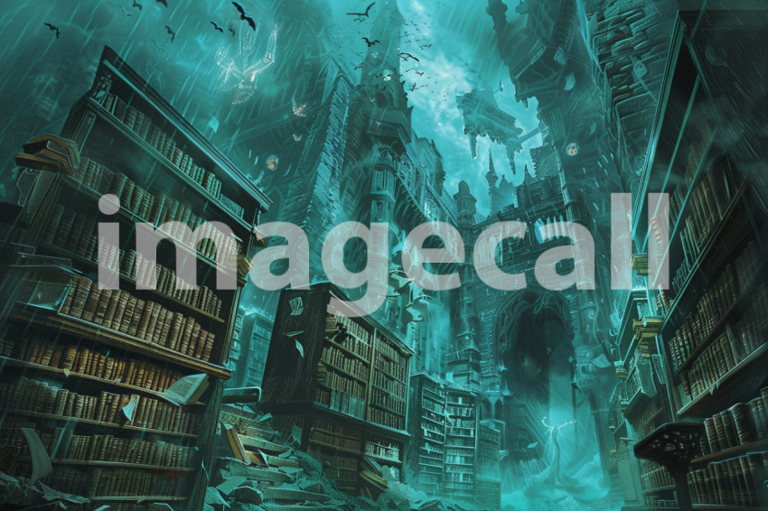 Cspreeti Haunted village library where books float from shelv b0645278 2ab3 4e2d 8f6d f1c312f1eb72 1