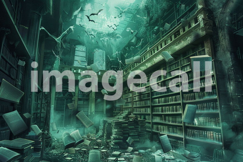 Cspreeti Haunted village library where books float from shelv b0645278 2ab3 4e2d 8f6d f1c312f1eb72 0