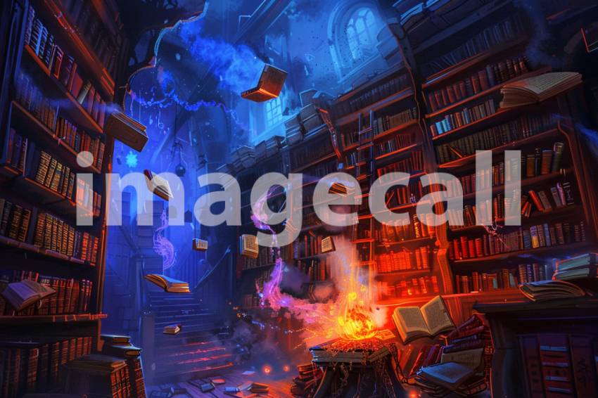 Cspreeti Haunted village library where books float from shelv b0645278 2ab3 4e2d 8f6d f1c312f1eb72 2