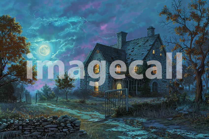 Cspreeti The haunted farmhouse its windows glowing with an ot 8ce509e1 8a17 415c b846 b7522871c2d9 3