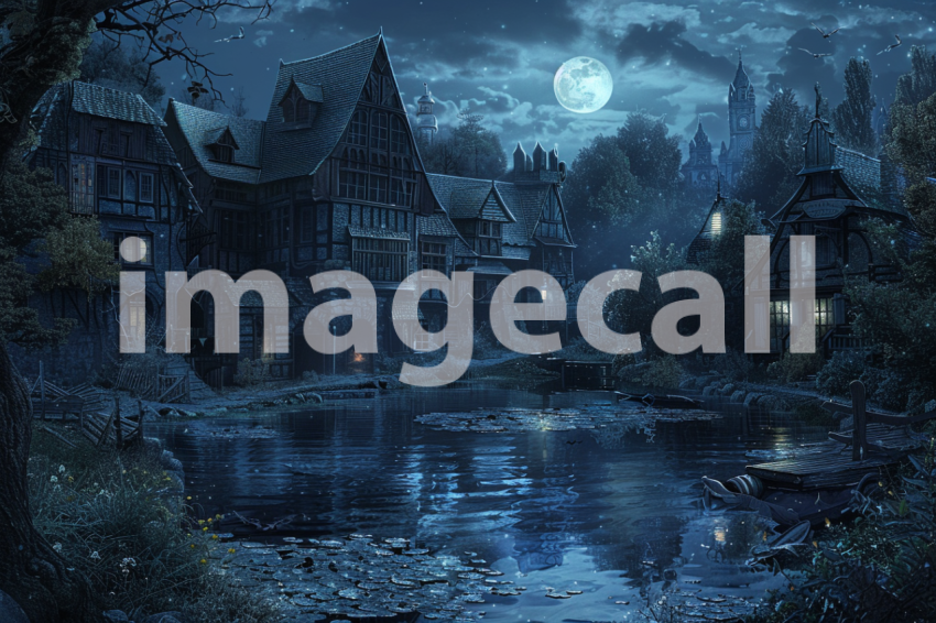 Cspreeti The haunted village millpond reflects the pale moonl 112d94a3 19bf 42a3 804e 793b50c634b9 2