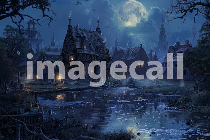 Cspreeti The haunted village millpond reflects the pale moonl 112d94a3 19bf 42a3 804e 793b50c634b9 3