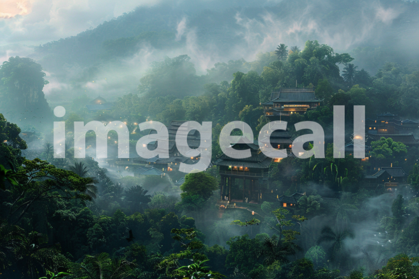 Cspreeti A village enveloped in an early morning mist where t 3405da85 9218 4a89 993d 3dee0fdd309b 2