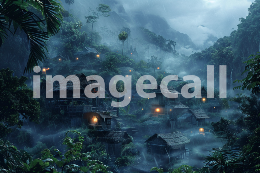 Cspreeti A village enveloped in an early morning mist where t 3405da85 9218 4a89 993d 3dee0fdd309b 0