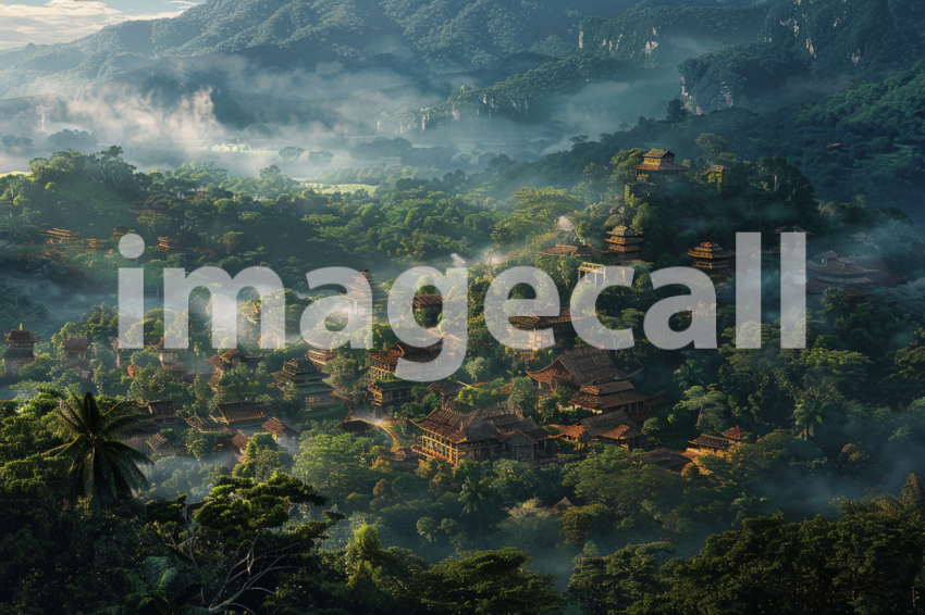 Cspreeti A village enveloped in an early morning mist where t 3405da85 9218 4a89 993d 3dee0fdd309b 3