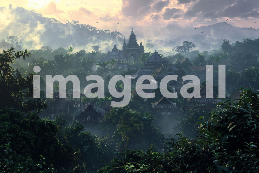 Cspreeti A village enveloped in an early morning mist where t 3405da85 9218 4a89 993d 3dee0fdd309b 1