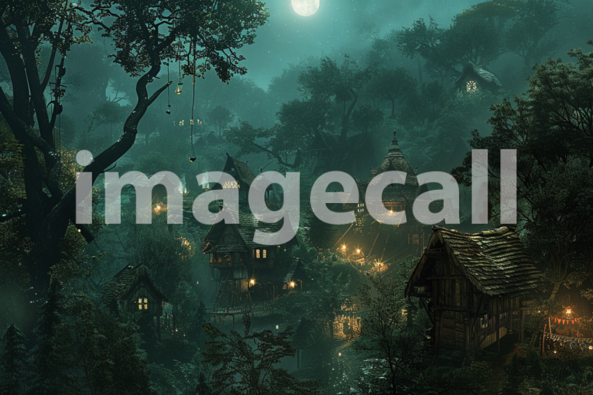 Cspreeti A village surrounded by dark forests the moonlight f 82a65a43 3c90 4420 93fb 98023c2d6779 2