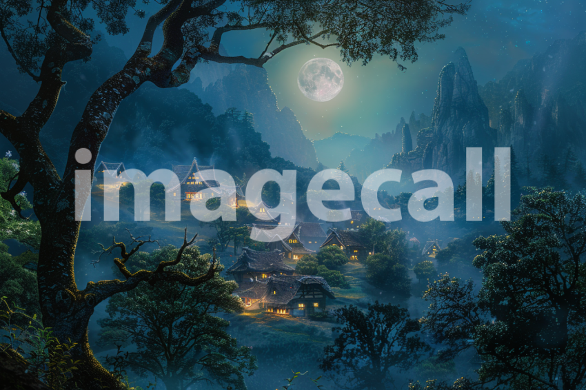 Cspreeti A village surrounded by dark forests the moonlight f 82a65a43 3c90 4420 93fb 98023c2d6779 0