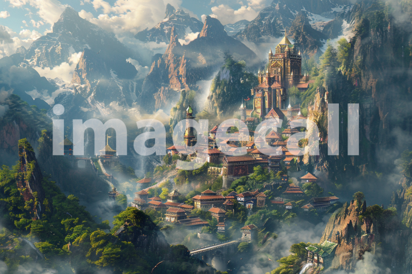 Cspreeti A village surrounded by towering peaks and mist shro 1956af90 b6b3 421e 9f99 e80f87951892 0