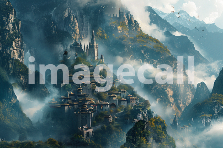 Cspreeti A village surrounded by towering peaks and mist shro 1956af90 b6b3 421e 9f99 e80f87951892 3