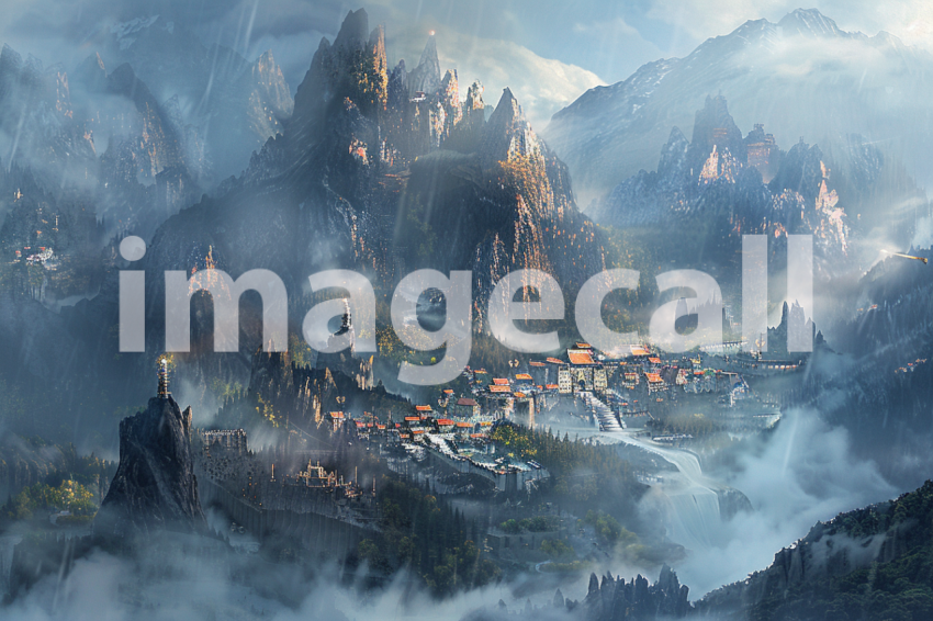 Cspreeti A village surrounded by towering peaks and mist shro 1956af90 b6b3 421e 9f99 e80f87951892 2