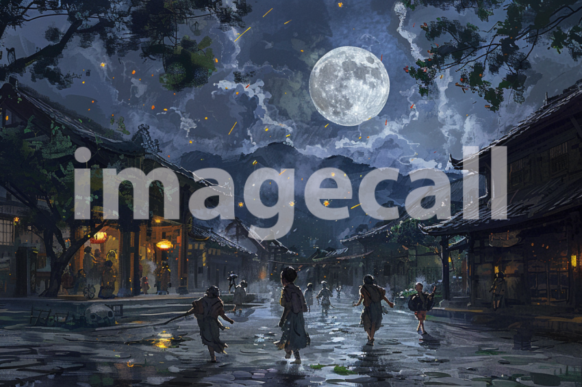 Cspreeti Children play beneath the silver beams of the full m 5c0cae83 eb36 436d 98e1 797e1353d32e 0