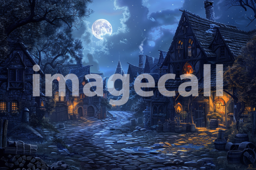 Cspreeti The village illuminated by the soft glow of the full 9e358d50 2d68 4953 8faa 1a14391f93a0 0