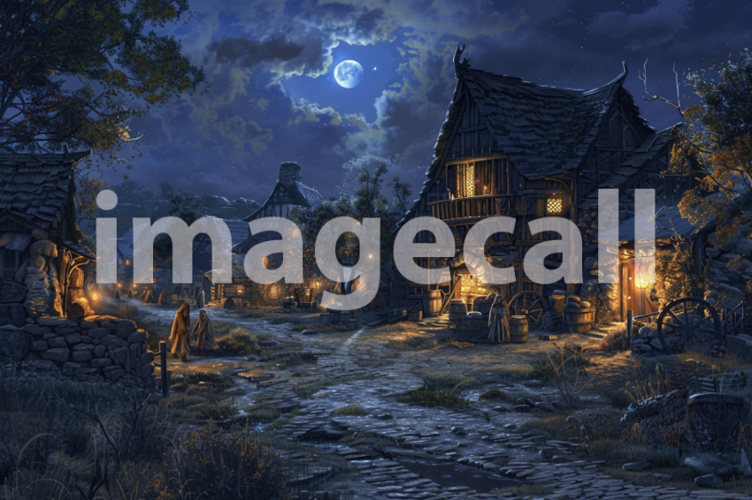 Cspreeti The village illuminated by the soft glow of the full 9e358d50 2d68 4953 8faa 1a14391f93a0 2