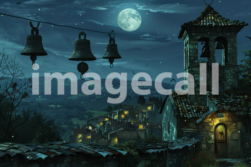 Cspreeti The villages bell tower stands tall against the nigh 8d35fd02 a1eb 4fad a4c9 fb3b42ebda7d 3