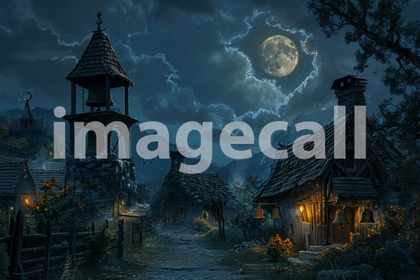 Cspreeti The villages bell tower stands tall against the nigh 8d35fd02 a1eb 4fad a4c9 fb3b42ebda7d 2