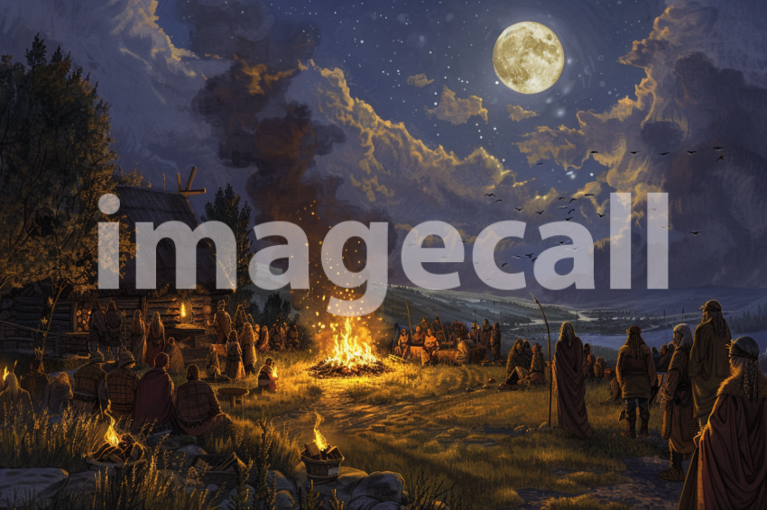 Cspreeti Villagers gather at the village bonfire their faces  ec347d49 0669 45ab b5e5 b6b27ec331dd 2