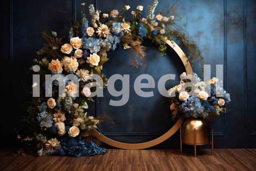 A168 Blue Navy Blue Floral Arch (12)