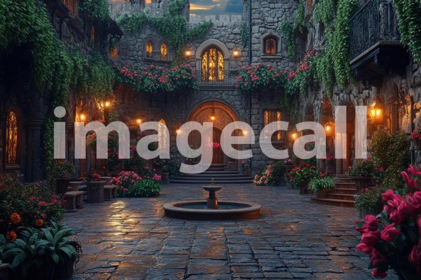 FN0011   Romantic Castle Courtyard (2)