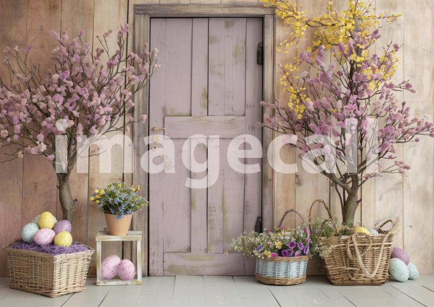 ES0002   Pastel Purple Easter Floral Door (11)