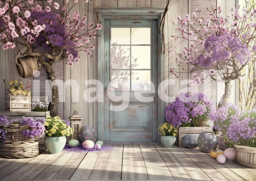 ES0002   Pastel Purple Easter Floral Door (5)