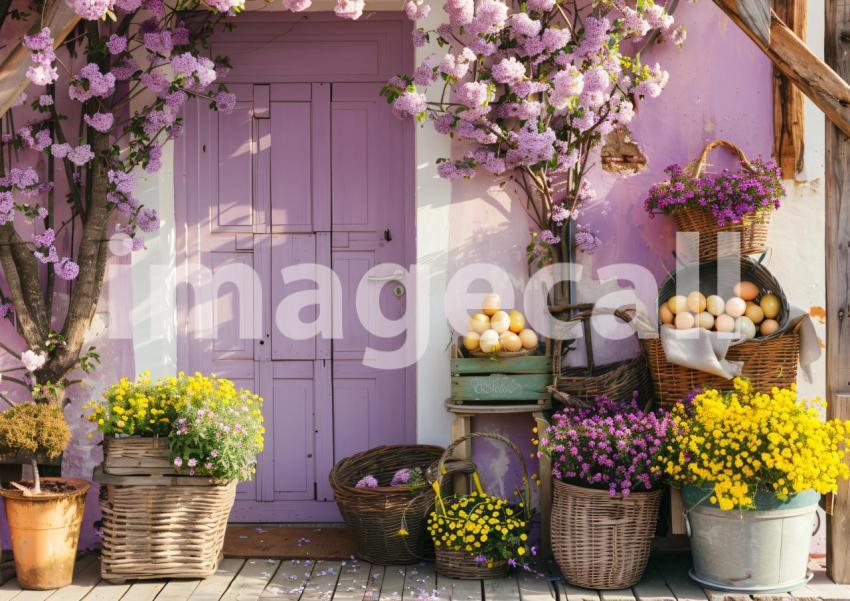 ES0002   Pastel Purple Easter Floral Door (2)