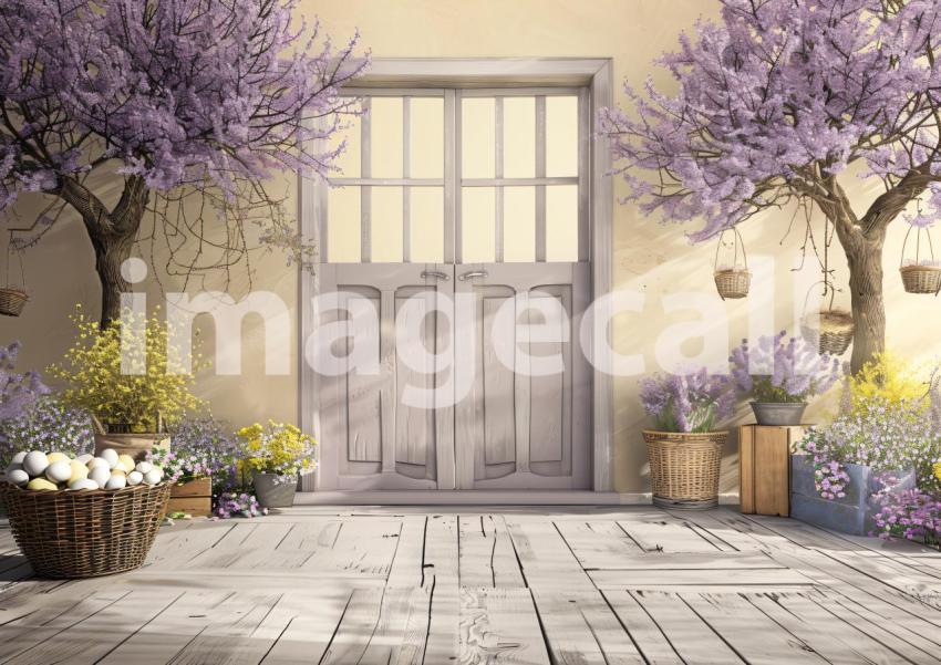 ES0002   Pastel Purple Easter Floral Door (7)