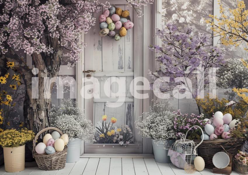 ES0002   Pastel Purple Easter Floral Door (6)