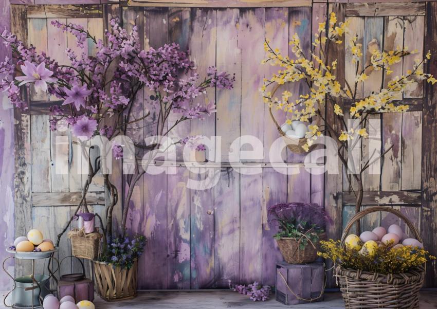 ES0002   Pastel Purple Easter Floral Door (10)