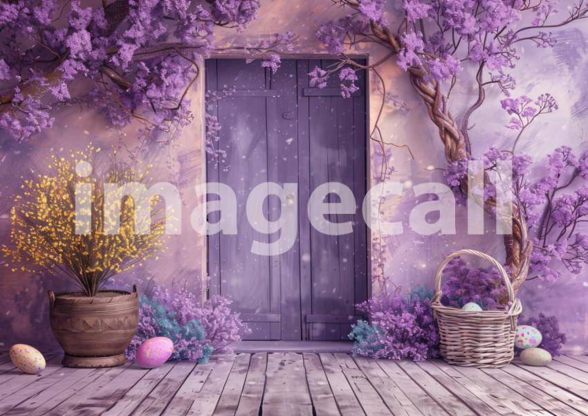 ES0002   Pastel Purple Easter Floral Door (8)