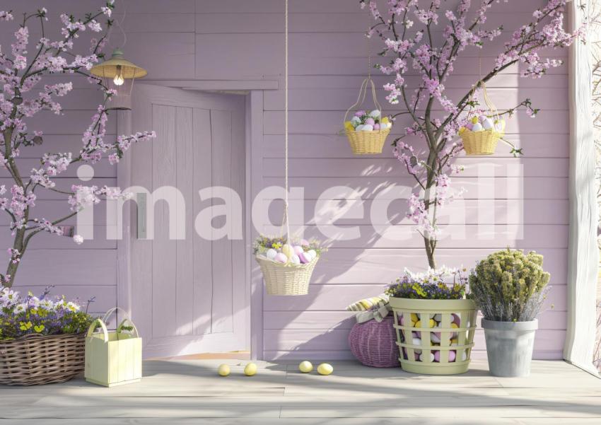 ES0002   Pastel Purple Easter Floral Door (19)
