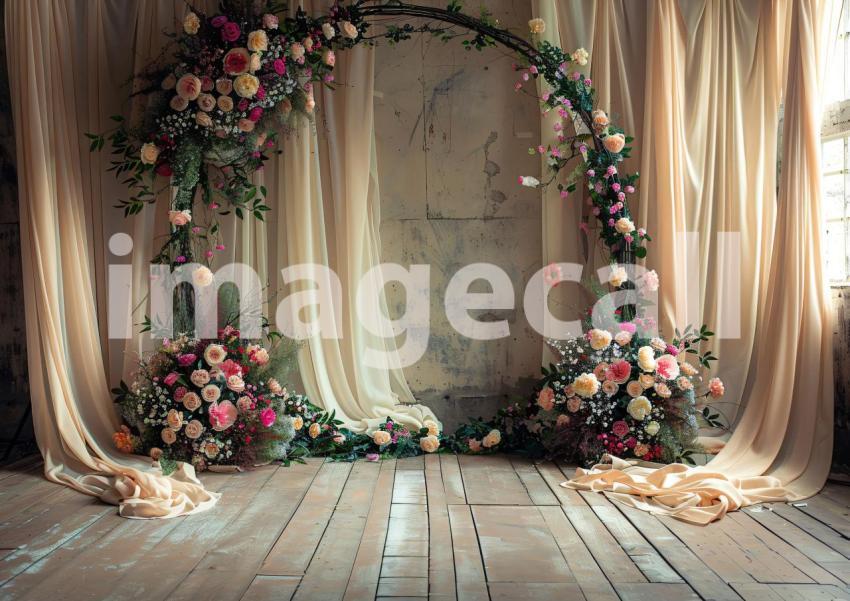 ST0007   Vintage Floral Hoop (6)