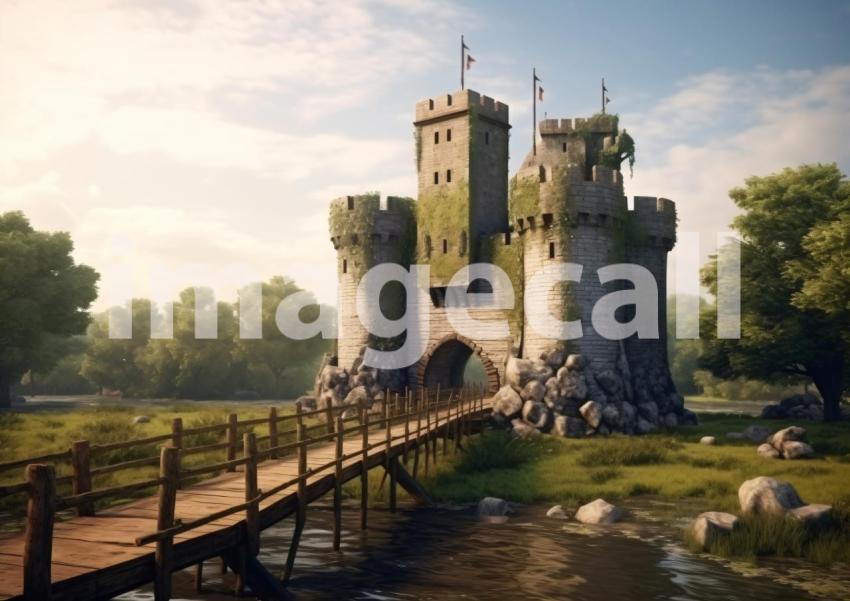 A166 Medieval Castle Drawbridge   Landscape (8)