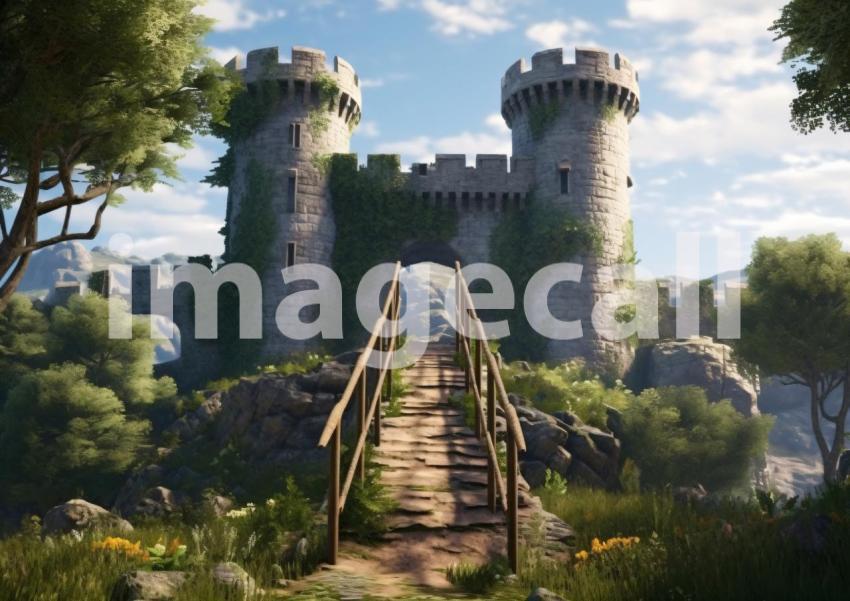 A166 Medieval Castle Drawbridge   Landscape (4)