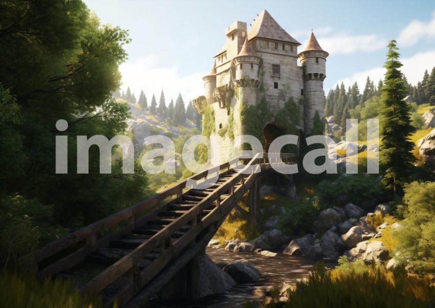 A166 Medieval Castle Drawbridge   Landscape (5)